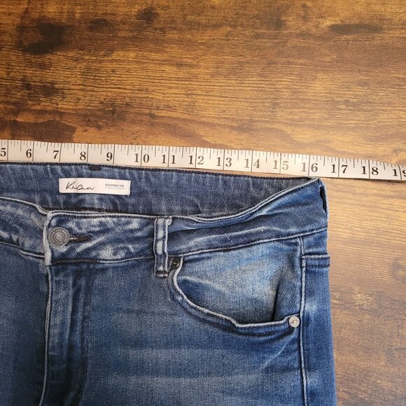 KanCan Jeans Size 14 Skinny Ankle High Rise Medium Light Wash Denim Raw Hem - Picture 5 of 9